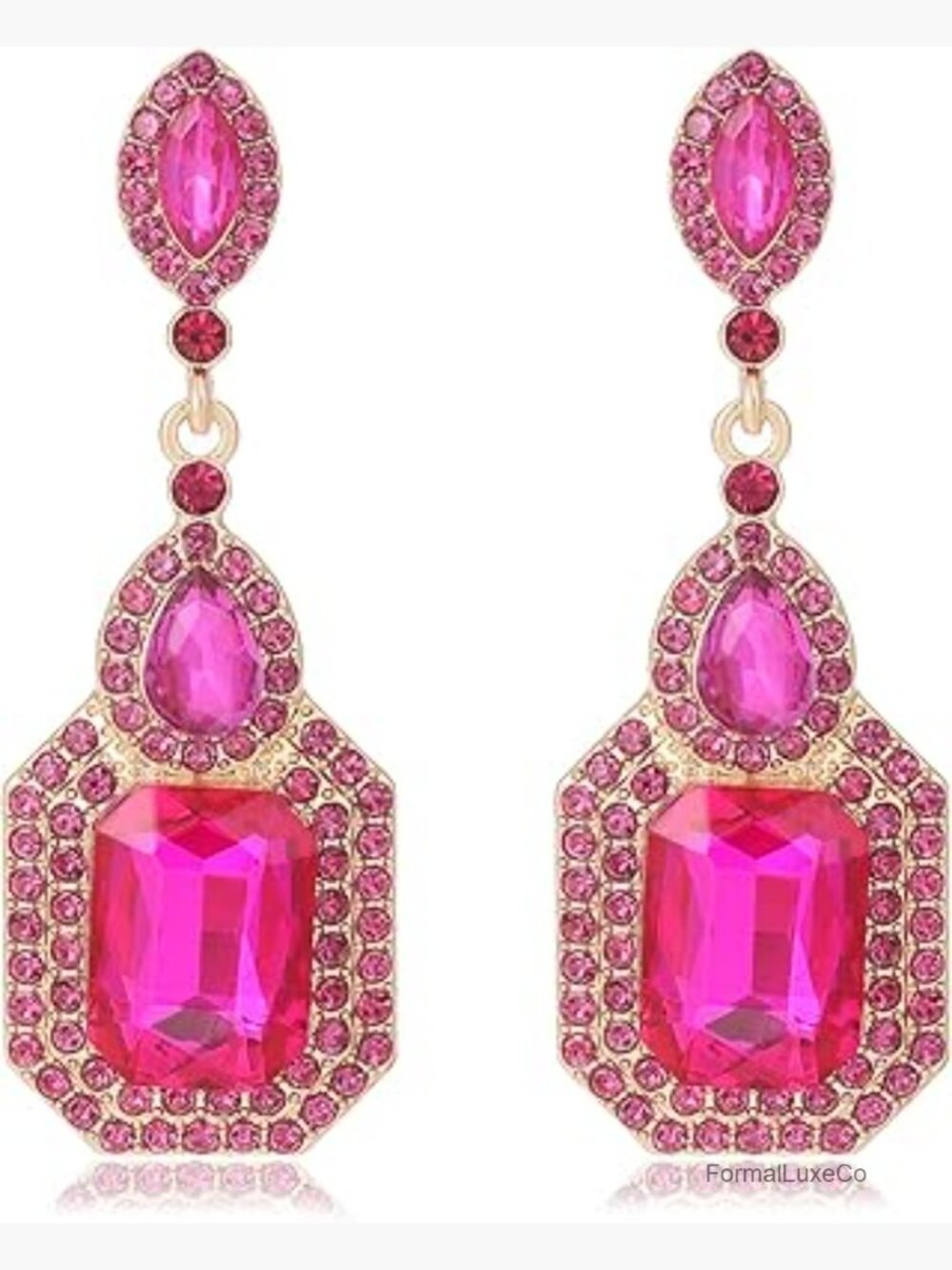 Vintage Rhinestone Dangle Statement Earrings Crystal Drop Earrings for Women